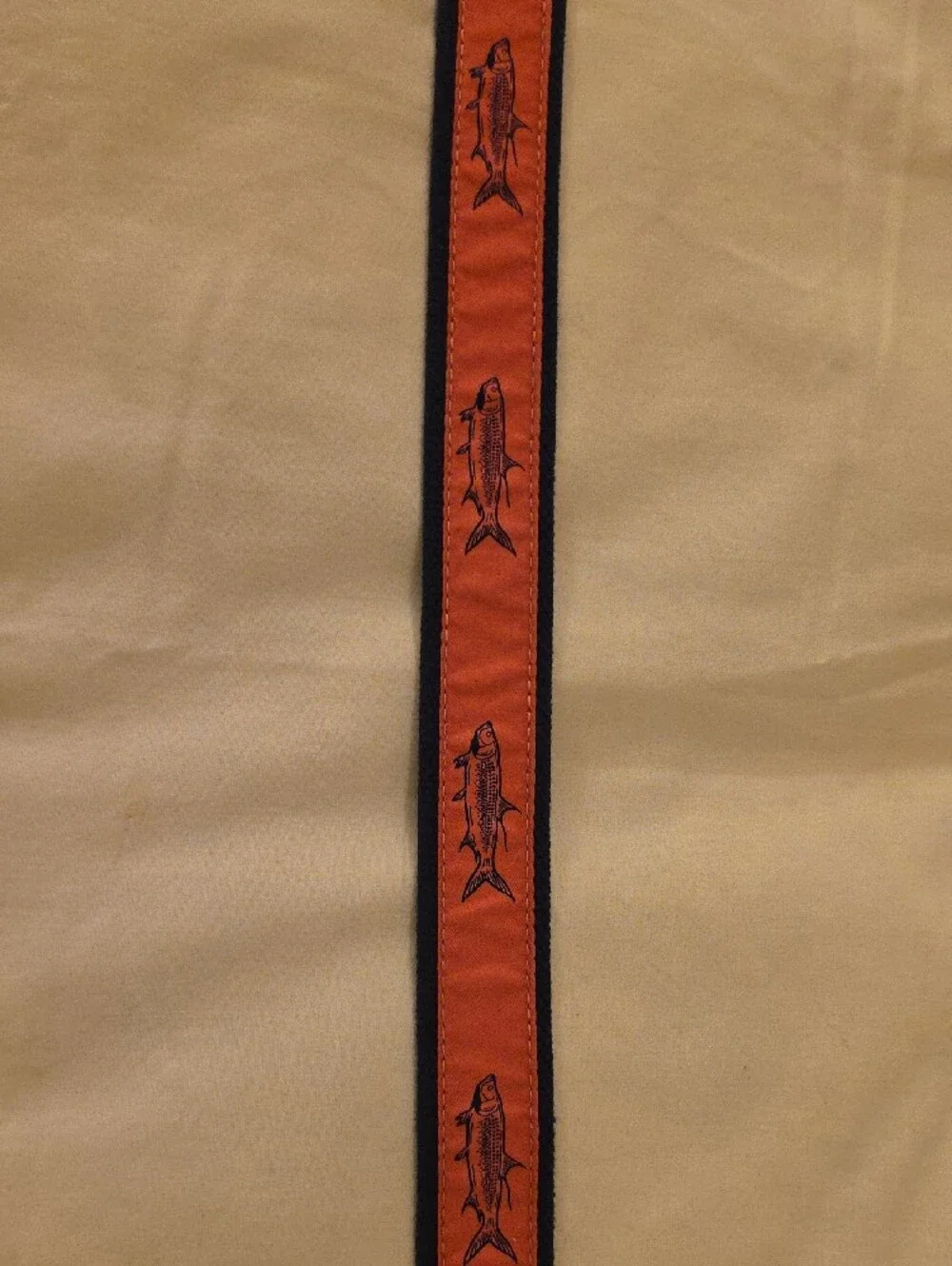 Vineyard Vines Leather And Canvas Belt with Brass Buckle